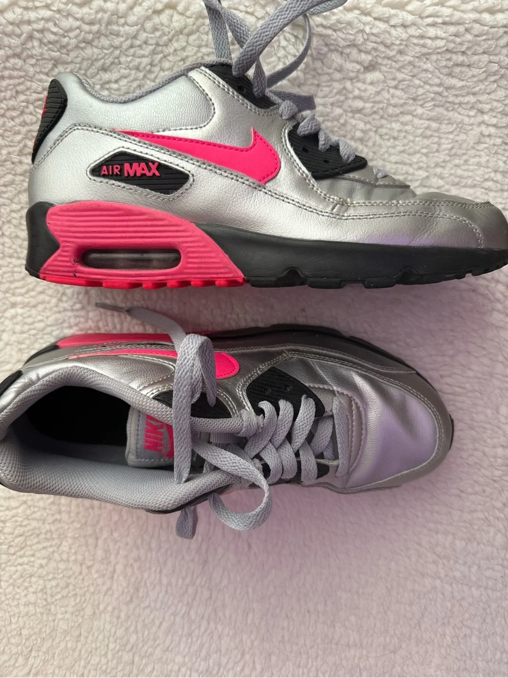 Nike Kids Silver and Pink Air Max Sneakers
